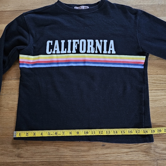 Mulberry and Grand California Rainbow Graphic Black Sweatshirt Womens Size Small - Picture 9 of 12